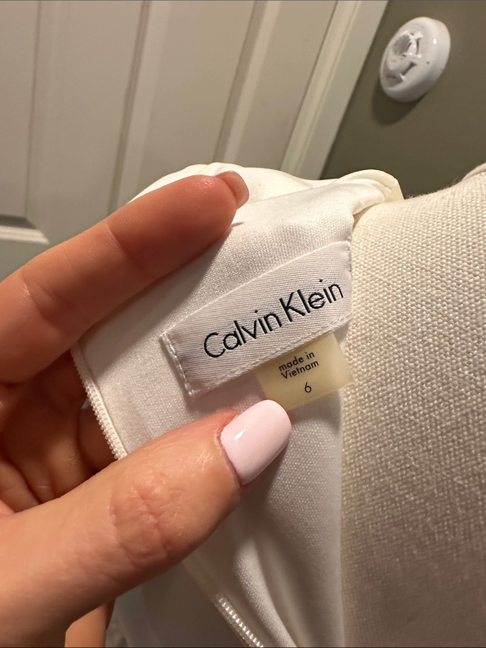 Calvin Klein Yellow, White & Beige Colorblock Pencil Dress - Picture 6 of 6